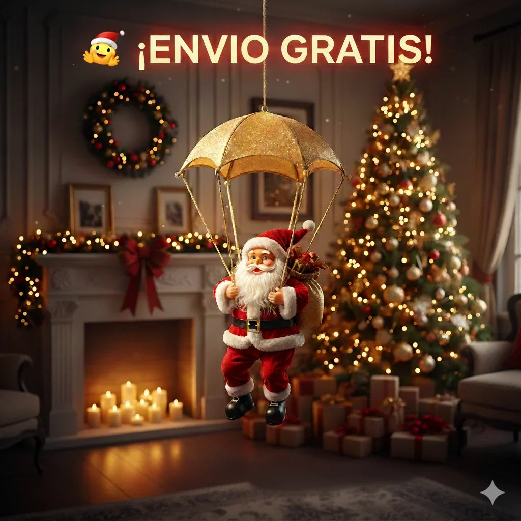 Papa Noel Acróbata con Paracaídas