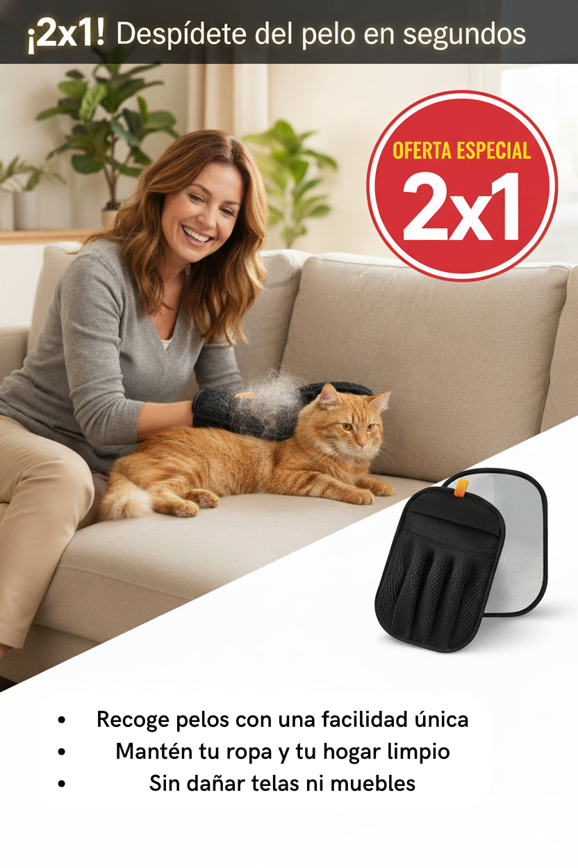 PetClean Glove- El Mejor Guante Recogepelos del Mercado- Paga 1 Lleva 2