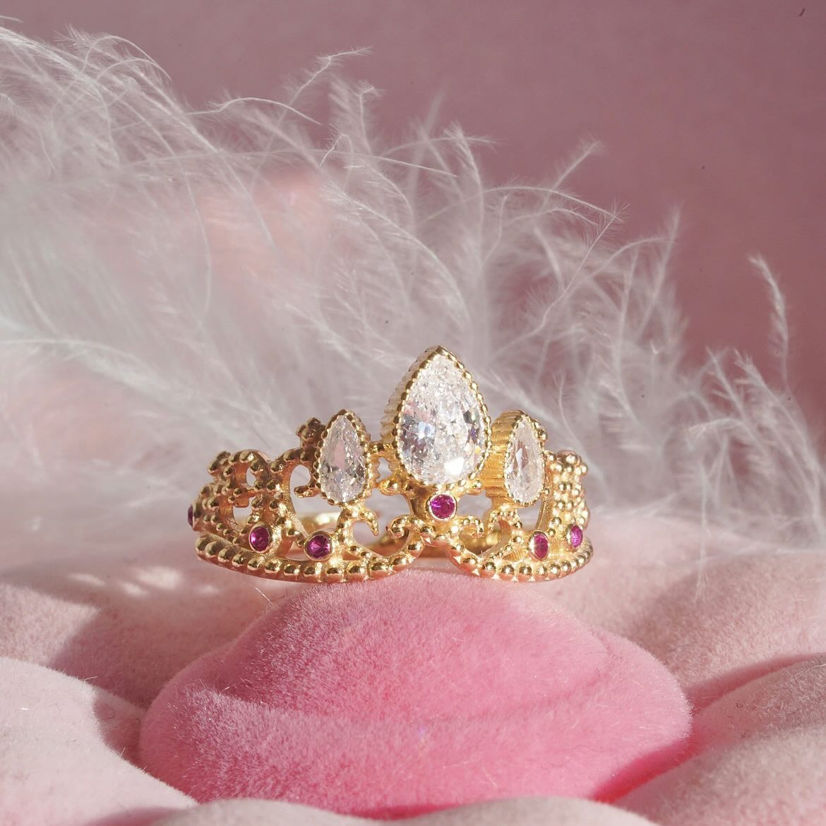 Anillo Rapunzel en Baño de Oro+ Caja de Regalo