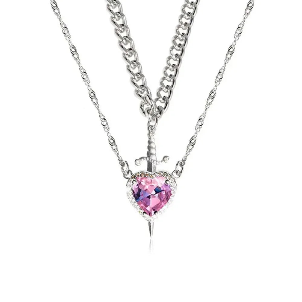 Collar de Espada y Corazón para Pareja + Caja de regalo