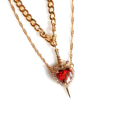 Collar de Espada y Corazón para Pareja + Caja de regalo