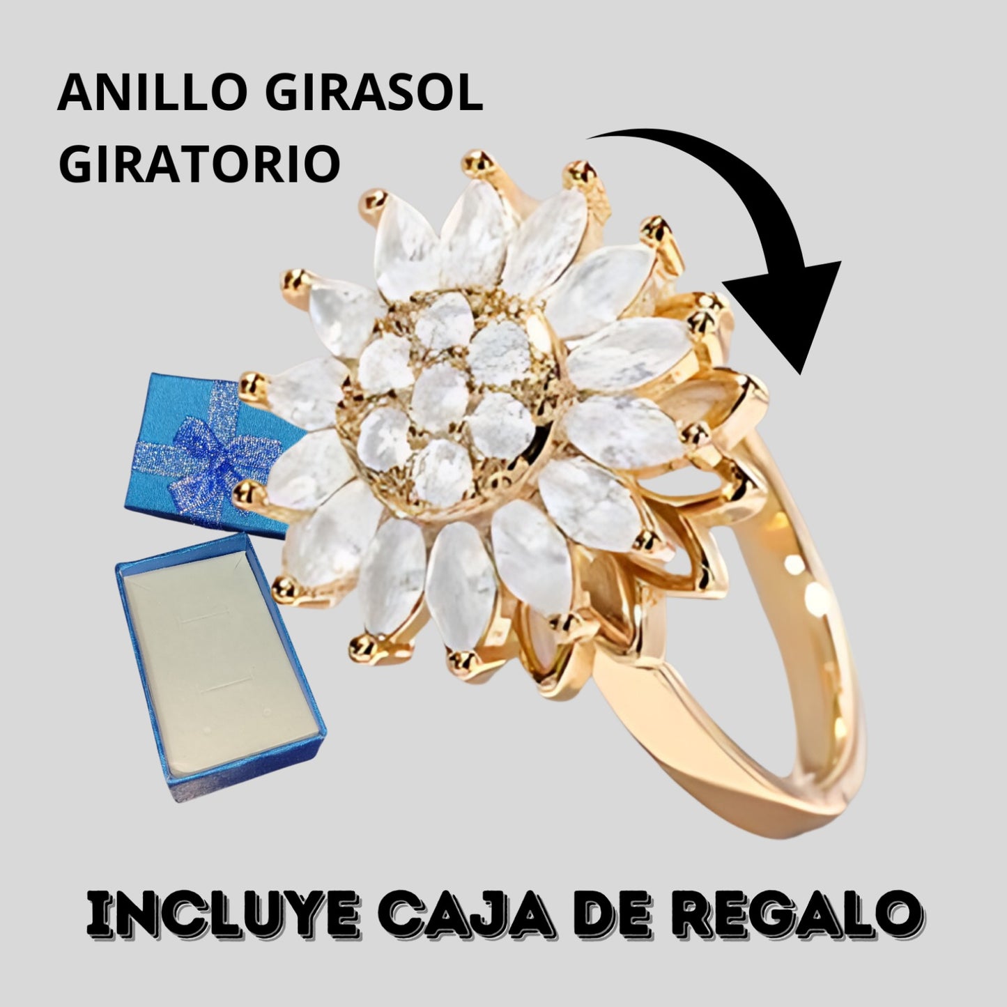 Anillo Girasol Giratorio