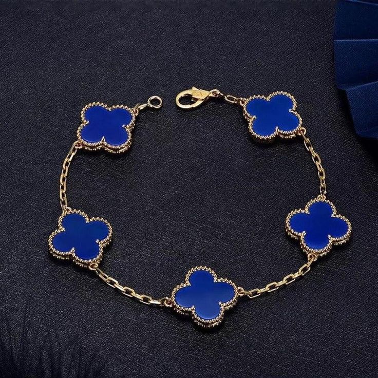 Pulsera Trebol Van Cleef con Baño de Oro🍀+Caja de Regalo