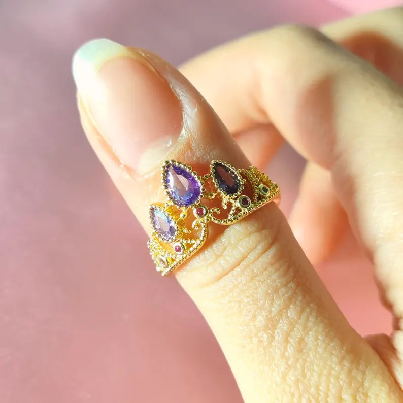 Anillo Rapunzel en Baño de Oro+ Caja de Regalo