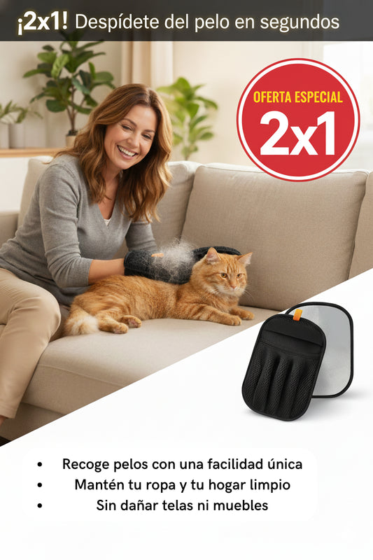 PetClean Glove- El Mejor Guante Recogepelos del Mercado- Paga 1 Lleva 2