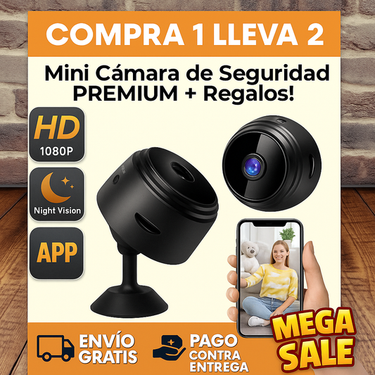 (COMPRA 1-LLEVA 2).Mini Cámara de Seguridad Premium