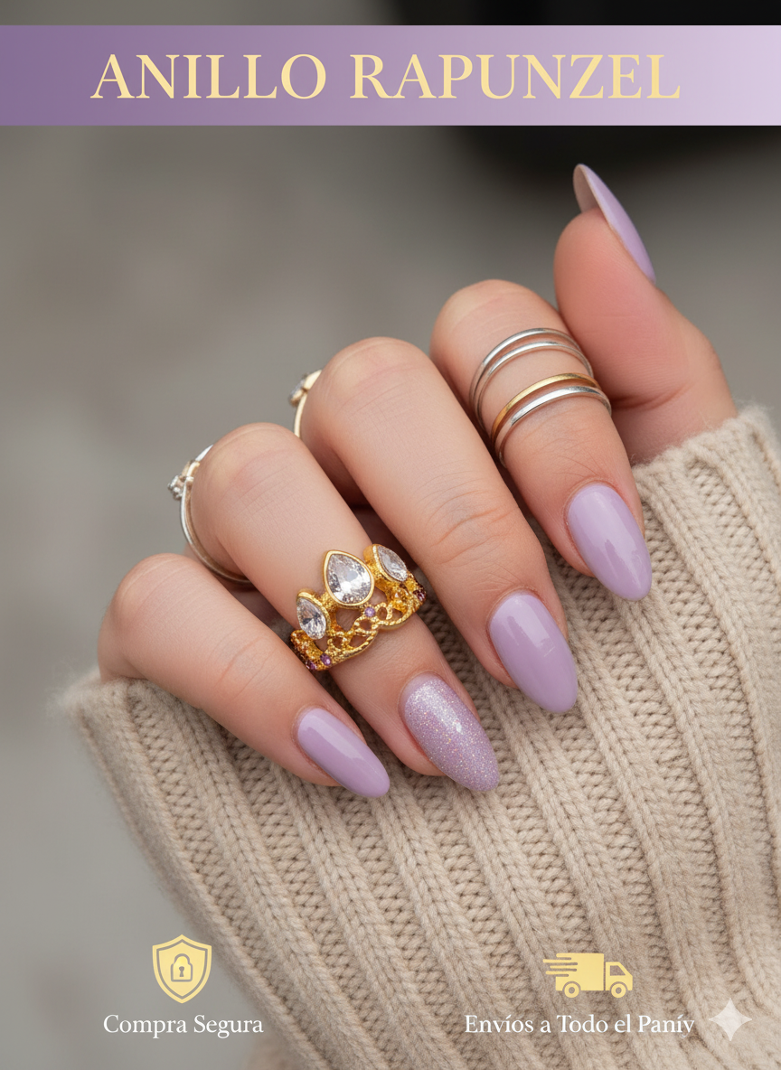 Anillo Rapunzel en Baño de Oro+ Caja de Regalo